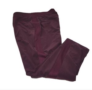 Athleta Lined High Rise Berry Wine Relaxed Fit Textured Athletic Pants Size 16